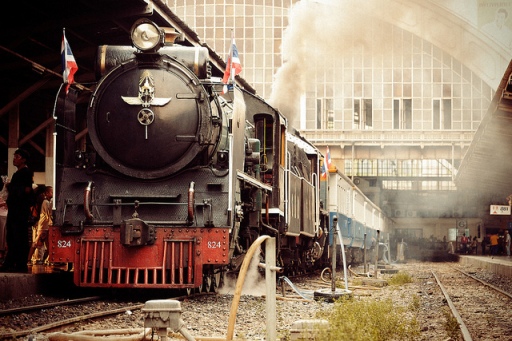State Railway of Thailand Steam Locomotive Running 1